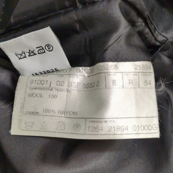 Pal Zileri Black Wool Double Breasted Blazer (54R/44R) Italian Power Suit Style - Picture 11 of 12